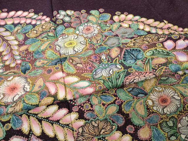 平和屋着物●豪華振袖　辻が花　舞花文　銀通し地　正絹　逸品　AABH7009ck_4