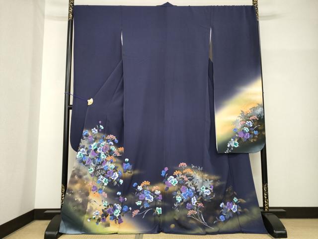 平和屋着物●豪華振袖　草花文　暈し染め　金彩　ロング丈　正絹　逸品　AABH7037ck 平和屋着物□豪華振袖 枝花文 暈し染め 金彩 正絹 逸品 CABG6434xeの
