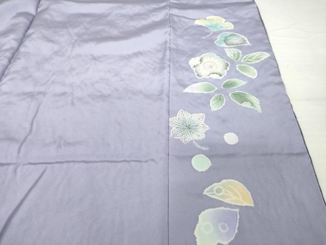 平和屋着物●伯河貞雄　振袖　辻が花　絞り　舞花文　暈し染め　銀通し地　正絹　逸品　AABH7053ck_9
