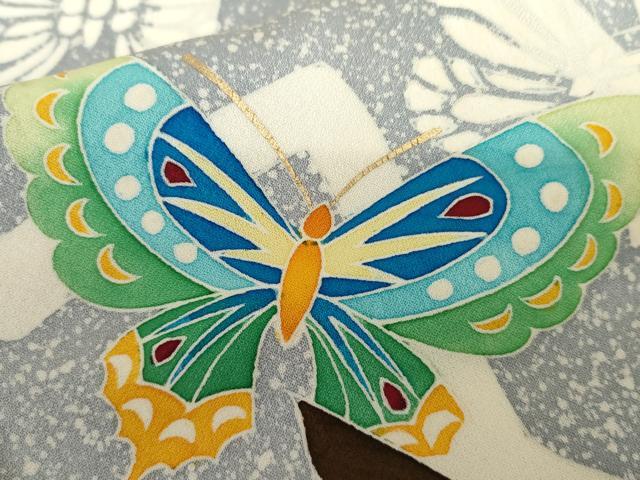 平和屋着物●訪問着　友禅　作家物　彰　舞蝶文　暈し染め　金彩　鈴乃屋扱い　正絹　逸品　AABH7127cs_5