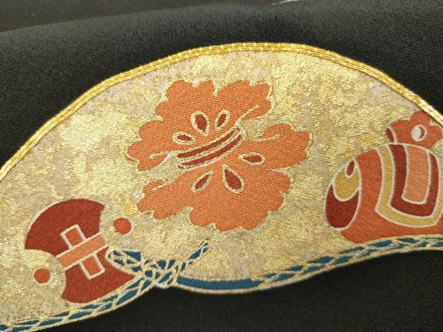 平和屋着物●創業460年・千總　黒留袖　駒刺繍　双鶴吉祥松文　金彩　正絹　逸品　AABH7139cs_6