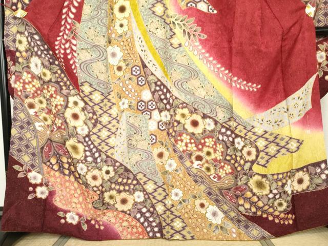 平和屋着物●豪華振袖　作家物　辻が花　暈し染め　金彩　金通し地　正絹　逸品　AABH7158cs_2
