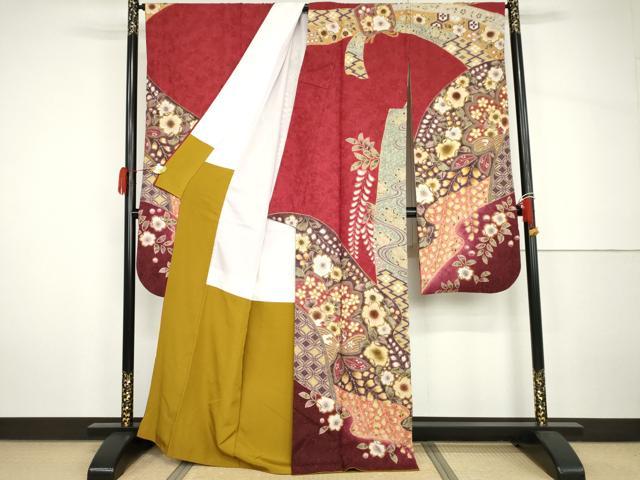 平和屋着物●豪華振袖　作家物　辻が花　暈し染め　金彩　金通し地　正絹　逸品　AABH7158cs_1