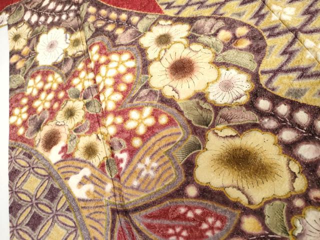 平和屋着物●豪華振袖　作家物　辻が花　暈し染め　金彩　金通し地　正絹　逸品　AABH7158cs_3