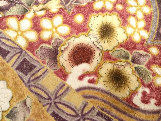 平和屋着物●豪華振袖　作家物　辻が花　暈し染め　金彩　金通し地　正絹　逸品　AABH7158cs_6
