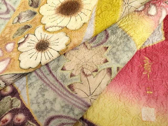 平和屋着物●豪華振袖　作家物　辻が花　暈し染め　金彩　金通し地　正絹　逸品　AABH7158cs_9