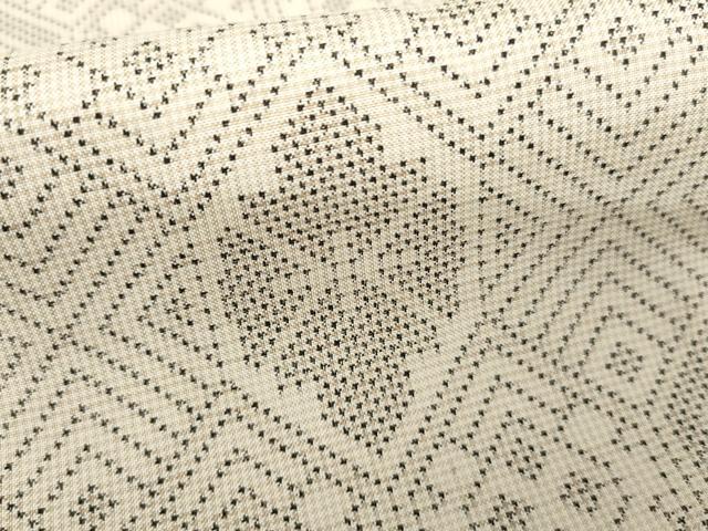 平和屋着物●本場大島紬　白大島　一元絣　亀甲花文　正絹　逸品　未使用　AABH7218cs_5