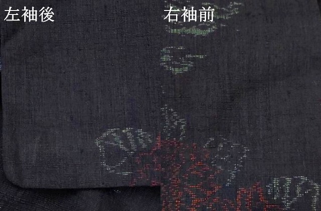 平和屋着物▽結城ちぢみ　単衣　流水草花文　正絹　逸品　AABH7454st_6