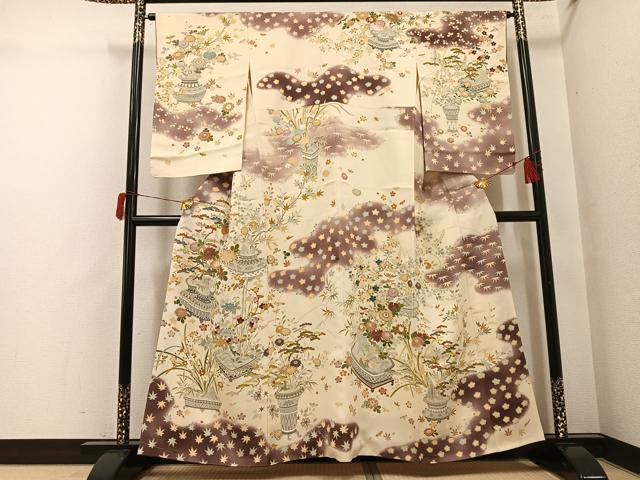 平和屋着物●訪問着　友禅　飾花文　伊勢丹扱い　正絹　逸品　AABH8261ph