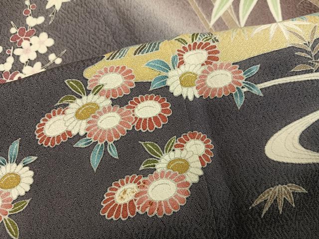 平和屋着物●京友禅作家　関谷泰三　訪問着　松竹梅風景文　暈し染め　正絹　逸品　AABH8268ph_5