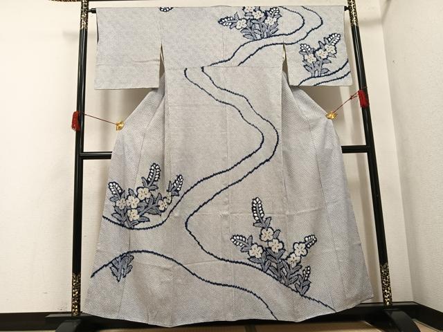 平和屋着物○訪問着 絞り 草花文 三越扱い 正絹 逸品 AABH8337ph