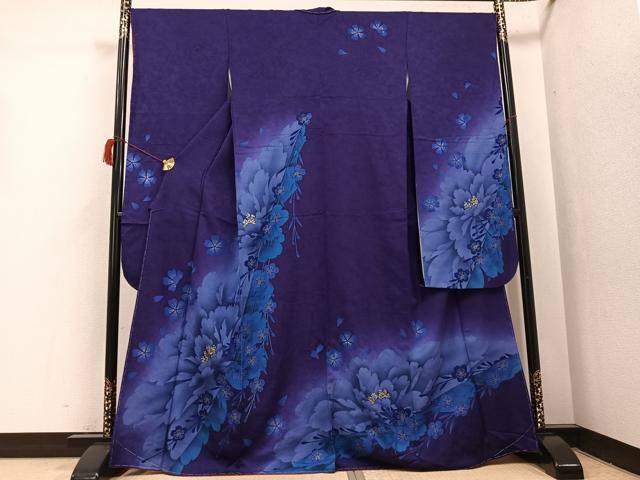 平和屋着物●豪華振袖　花尽くし　暈し染め　金銀彩　正絹　逸品　未使用　AABH8348ph
