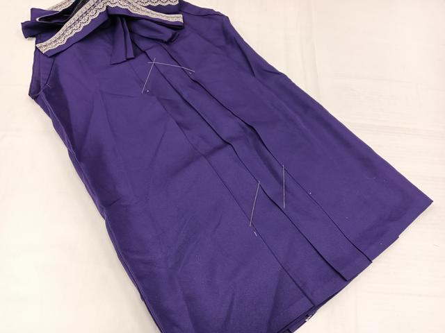 平和屋着物●女性　行灯袴　レース　色無地　滅紫色　未使用　AABH8369ph