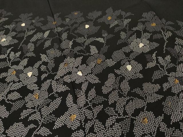 平和屋着物●創業460年・千總　訪問着　椿　黒地　金彩　正絹　逸品　AABH8414ck_3