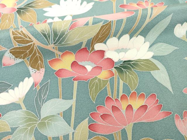 平和屋着物●訪問着　友禅　作家物　平安　草花文　正絹　逸品　AABH8415ck_5