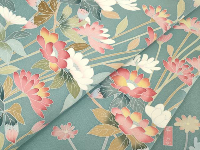 平和屋着物●訪問着　友禅　作家物　平安　草花文　正絹　逸品　AABH8415ck_8