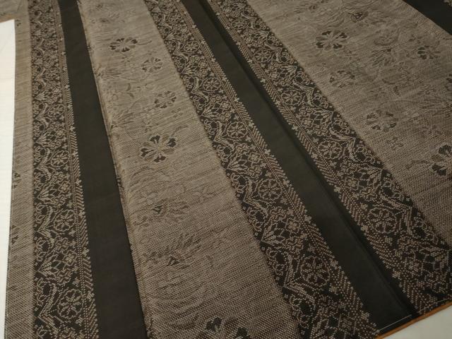 平和屋着物●本場大島紬　カタス7マルキ　更紗花間道　ロング丈　正絹　逸品　AABH8429ck_3