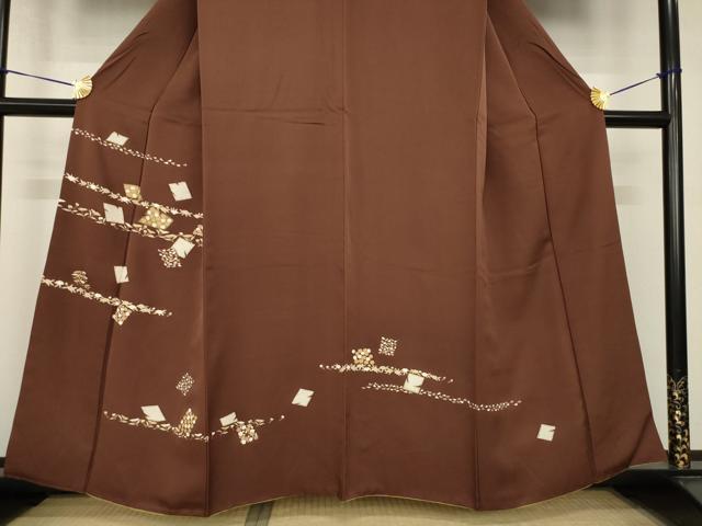 平和屋着物●訪問着　箔散らし花文　金彩　正絹　逸品　AABH8438ck_2