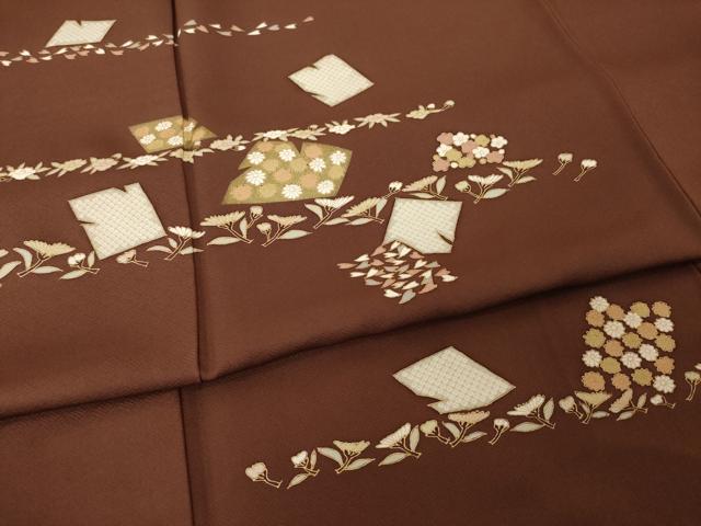 平和屋着物●訪問着　箔散らし花文　金彩　正絹　逸品　AABH8438ck_4