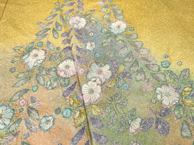 平和屋着物●訪問着　辻が花　舞花文　暈し染め　金彩　三越扱い　正絹　逸品　AABH8456ck_3