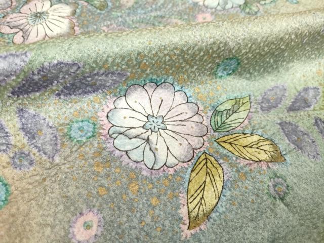 平和屋着物●訪問着　辻が花　舞花文　暈し染め　金彩　三越扱い　正絹　逸品　AABH8456ck_6