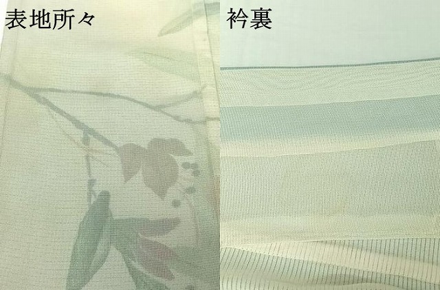 平和屋着物▽訪問着　無双　紗袷　紗×絽　枝花文　三越扱い　正絹　逸品　AABH8616jh_9