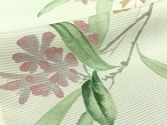 平和屋着物▽訪問着　無双　紗袷　紗×絽　枝花文　三越扱い　正絹　逸品　AABH8616jh_7