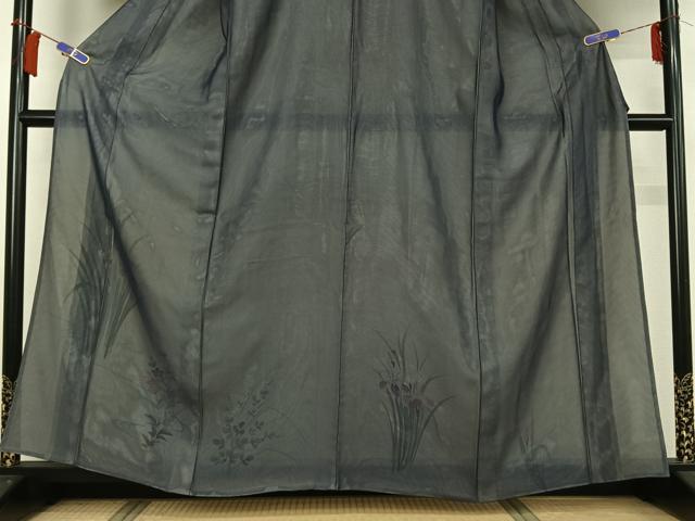 平和屋着物▽訪問着　無双　紗袷　紗×絽　手描き　流水花文　銀彩　三越扱い　正絹　逸品　AABH8617jh_2