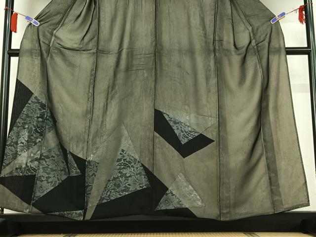 平和屋着物▽訪問着　無双　紗袷　紗×絽　切嵌花文　正絹　逸品　AABH8671jh_2