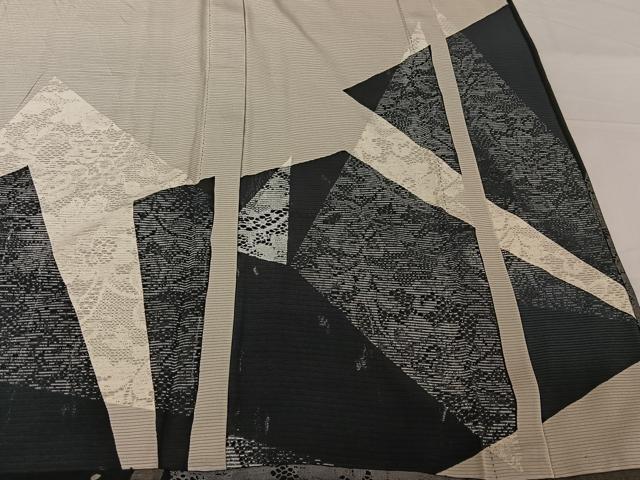 平和屋着物▽訪問着　無双　紗袷　紗×絽　切嵌花文　正絹　逸品　AABH8671jh_7