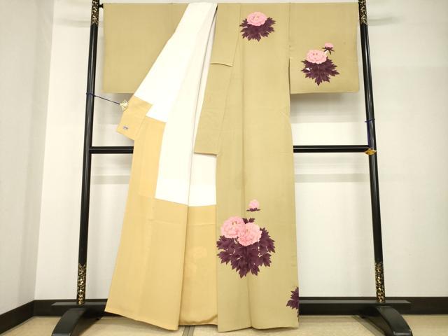 平和屋着物●訪問着　草花文　金彩　高島屋扱い　正絹　逸品　AABH8779ck_1