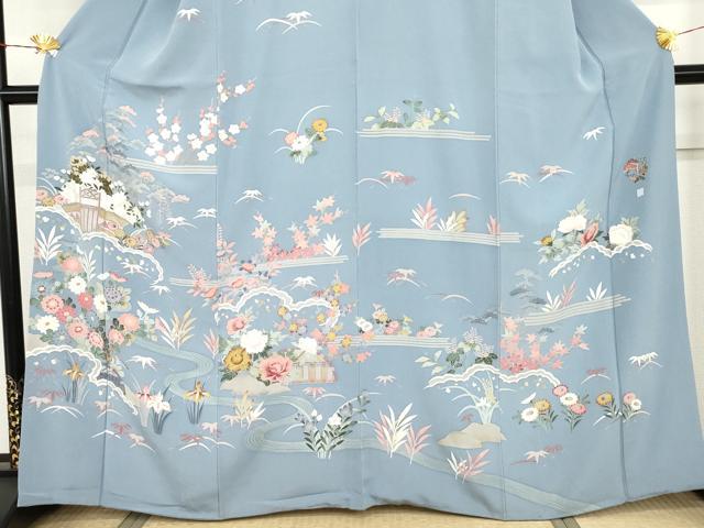 平和屋着物●訪問着　友禅　松竹梅風景文　正絹　逸品　AABH8879cs 平和屋着物○訪問着 友禅 松竹梅風景文 正絹 逸品 AABH8879cs 【公式通販】