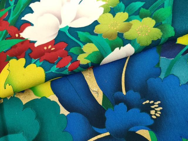 平和屋着物●女優・後藤久美子ブランド　振袖　草花文　金彩　正絹　逸品　AABH8886cs_5