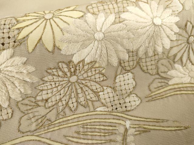 平和屋着物●総刺繍　訪問着　駒刺繍　中国三大刺繍　汕頭刺繍　スワトウ刺繍　立波花松文　暈し染め　金糸　正絹　逸品　AABH8906cs_6