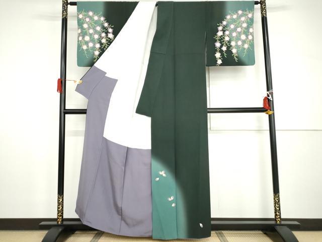 平和屋着物●世界的人形師　辻村寿三郎　ジュサブロー　訪問着　枝垂れ花文　暈し染め　金彩　正絹　逸品　AABH8953cs_1