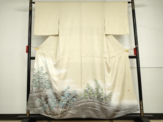 平和屋着物●豪華色留袖　作家物　枝花文　正絹　逸品　AABH8955cs