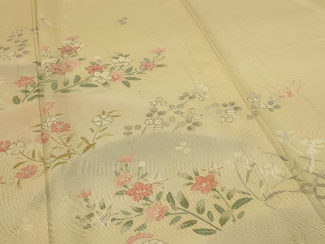 平和屋着物＊夏物　訪問着　絽　駒刺繍　草花文　正絹　逸品　AABH9367jd_3