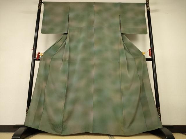平和屋着物＊夏物　小紋　絽縮緬　霞文　暈し染め　正絹　逸品　AABH9429jd_1