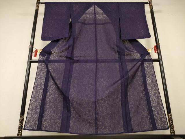 平和屋着物＊夏物　色無地　薄紋紗　黒紅色　正絹　逸品　AABH9448jd