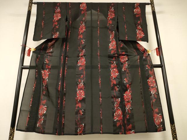 平和屋着物＊夏物　小紋　花間道　AABH9450jd_1