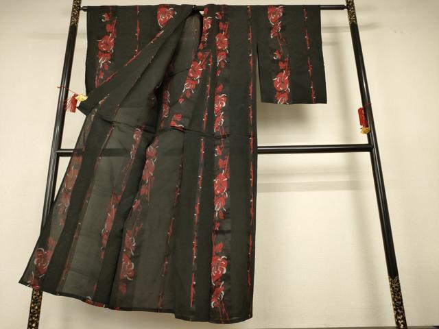 平和屋着物＊夏物　小紋　花間道　AABH9450jd_2