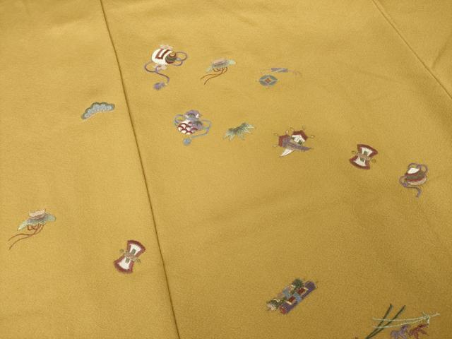 平和屋着物●訪問着　総刺繍　宝尽くし　上代28万　ロング丈　正絹　逸品　AABH9577ck_3