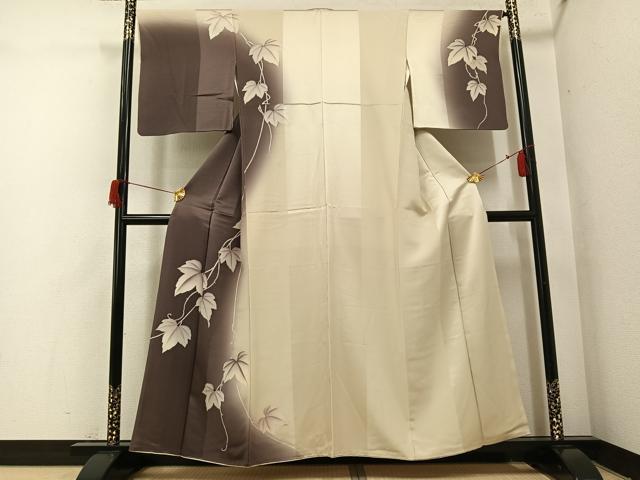 平和屋着物●京都の名門ブランド　銀花仙　訪問着　蔦の葉文　暈し染め　正絹　逸品　AABH9720ph