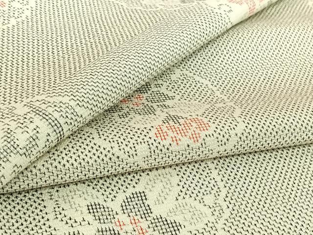 平和屋着物▽本塩沢　単衣　雪輪花文　正絹　逸品　AABH9890jh 23,725円