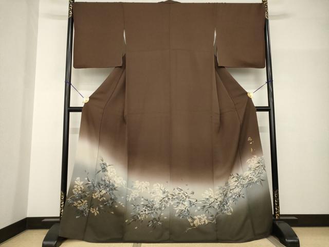 平和屋着物●京都印象派 友禅作家　橋本恵　色留訪問着　作家物　枝花文　暈し染め　正絹　逸品　AABH9939ck 30,420円