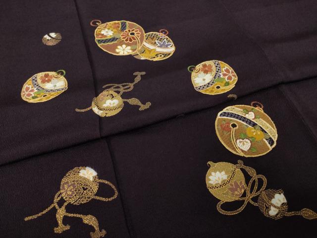 平和屋着物●訪問着　駒刺繍　鈴　金彩　鬼しぼ縮緬　正絹　逸品　AABH9950ck_4