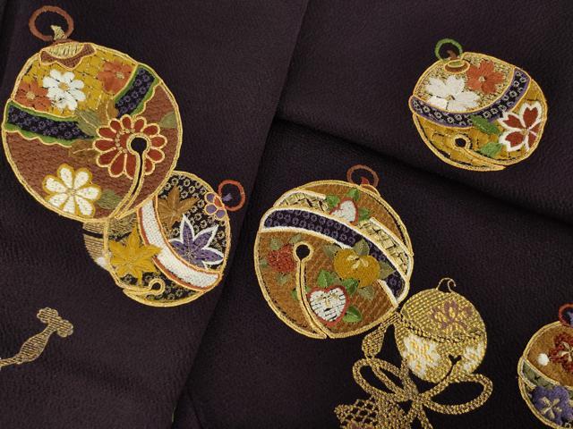 平和屋着物●訪問着　駒刺繍　鈴　金彩　鬼しぼ縮緬　正絹　逸品　AABH9950ck_6