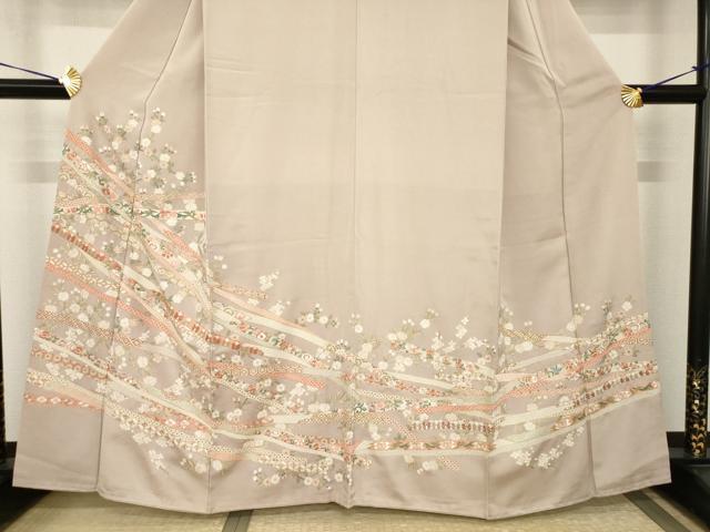 平和屋着物●訪問着　総刺繍　中国三大刺繍　汕頭刺繍　スワトウ刺繍　蔓帯花文　金糸　正絹　逸品　AABH9974ck_2