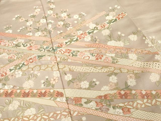平和屋着物●訪問着　総刺繍　中国三大刺繍　汕頭刺繍　スワトウ刺繍　蔓帯花文　金糸　正絹　逸品　AABH9974ck_3