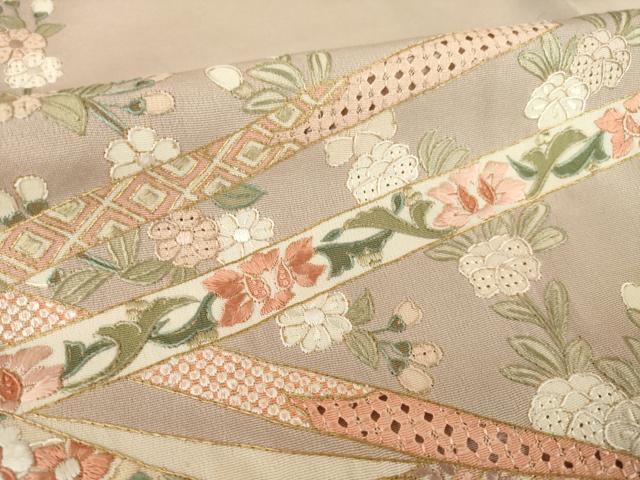 平和屋着物●訪問着　総刺繍　中国三大刺繍　汕頭刺繍　スワトウ刺繍　蔓帯花文　金糸　正絹　逸品　AABH9974ck_5